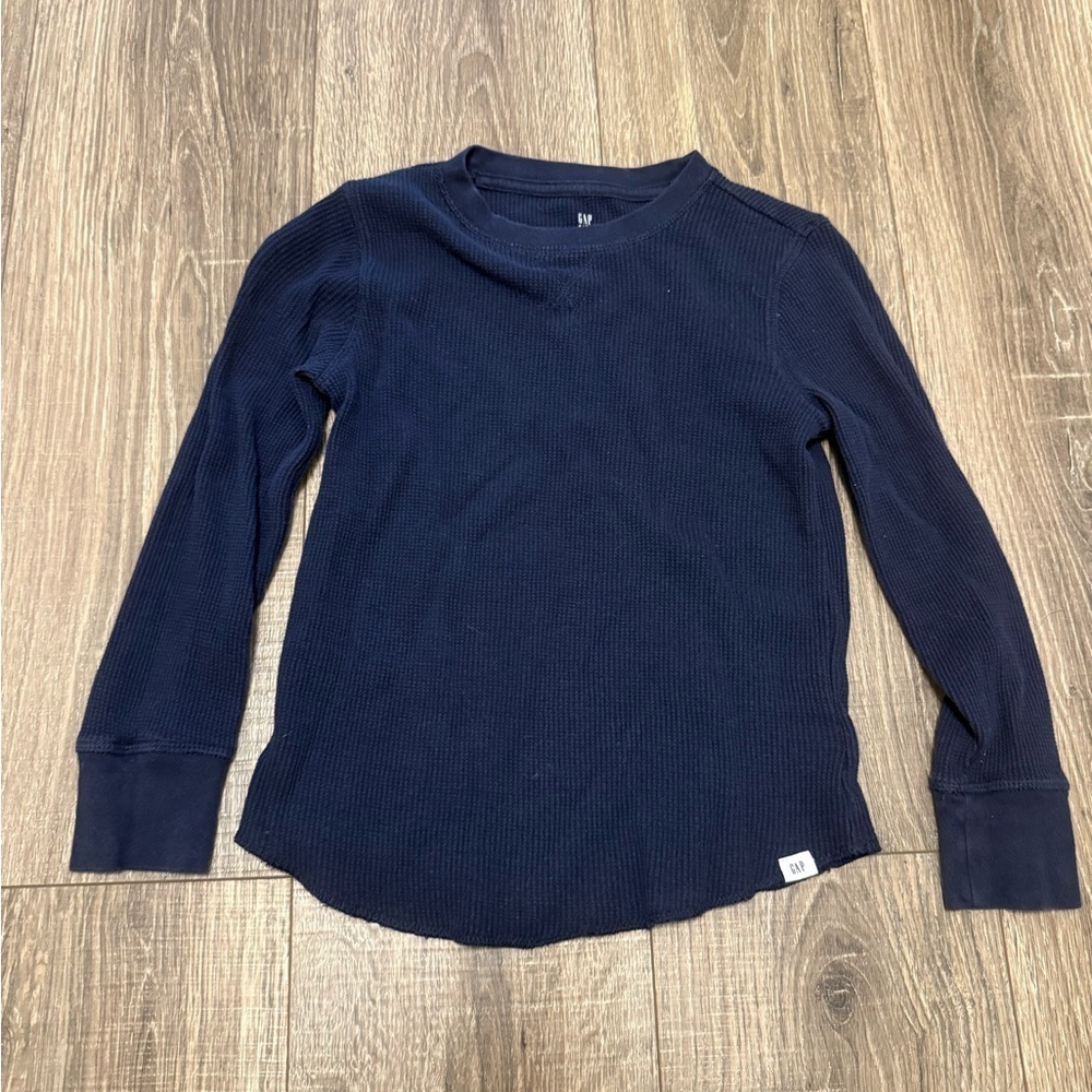 Gap Kids Boys Color Navy Blue Thermal Long Sleeve Shirt Size S